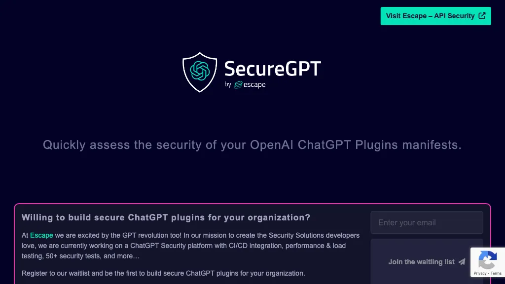 SecureGPT website