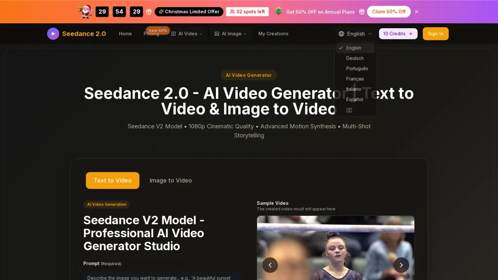Seedance 2 AI AI tool screenshot