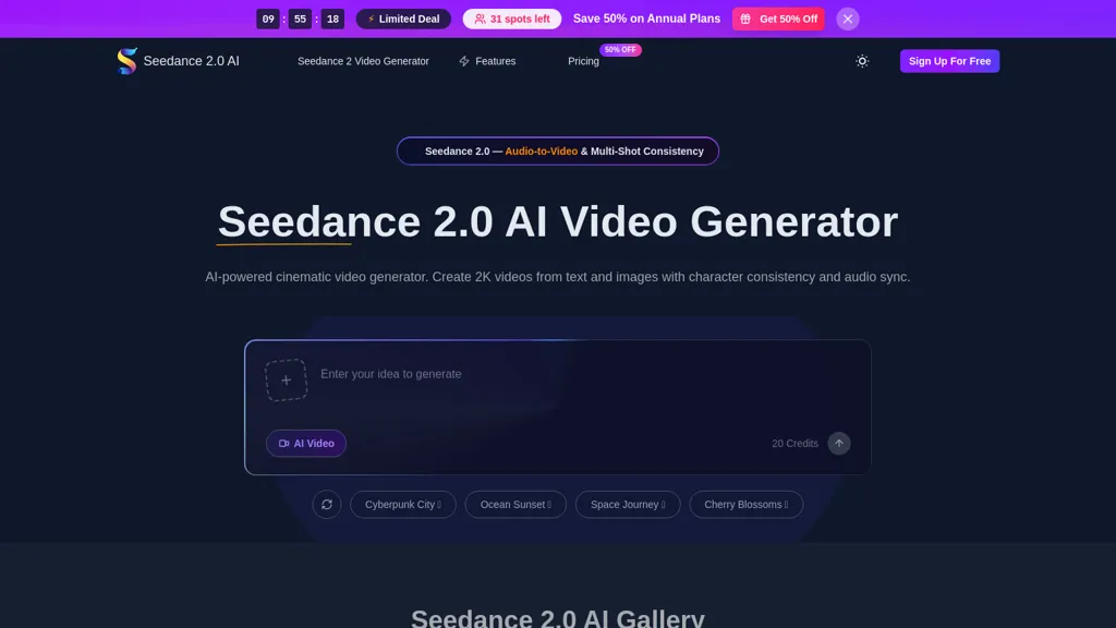 Seedance-2.app AI tool screenshot