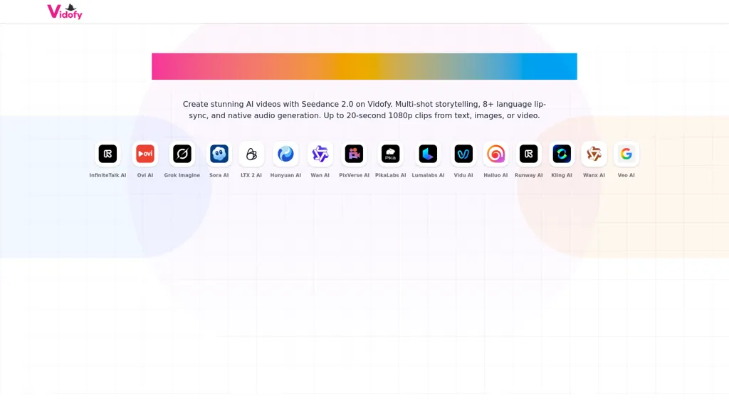 Seedance2.0 - Vidofy.ai AI tool screenshot