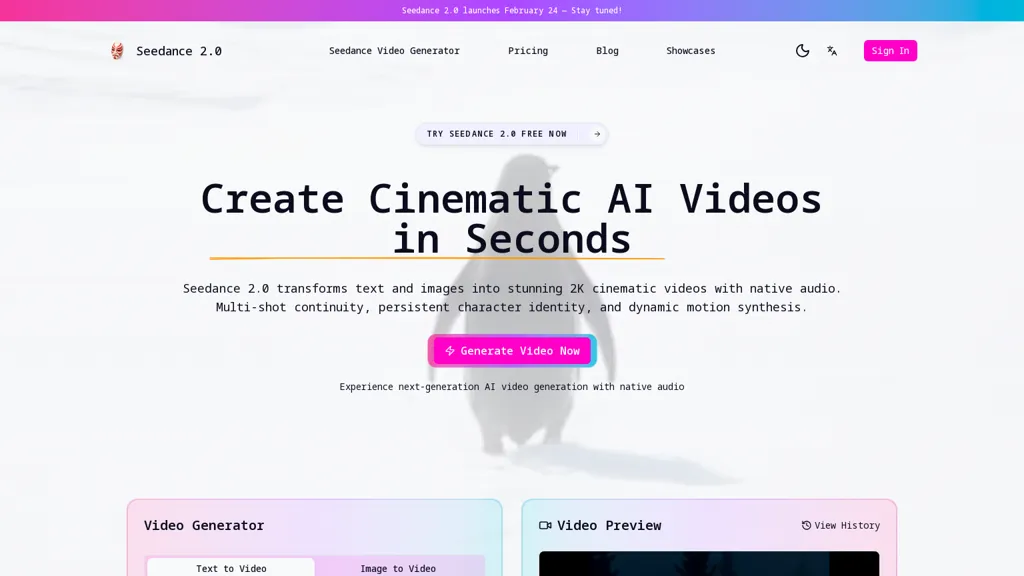seedance2.today AI tool screenshot