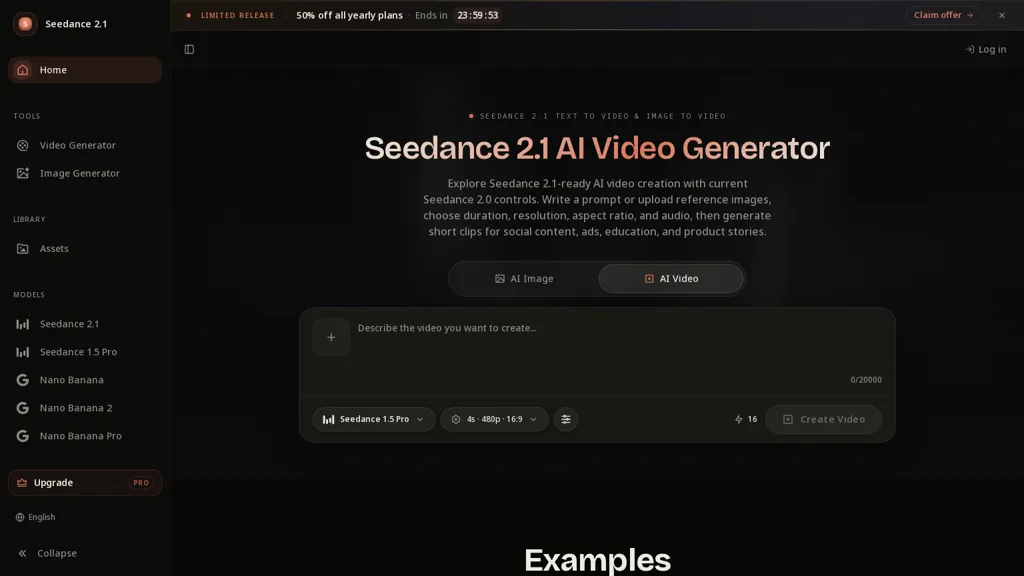 seedance21.io AI tool screenshot