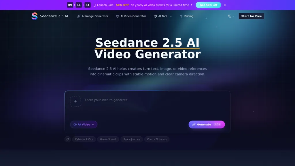 seedance25ai.net AI tool screenshot