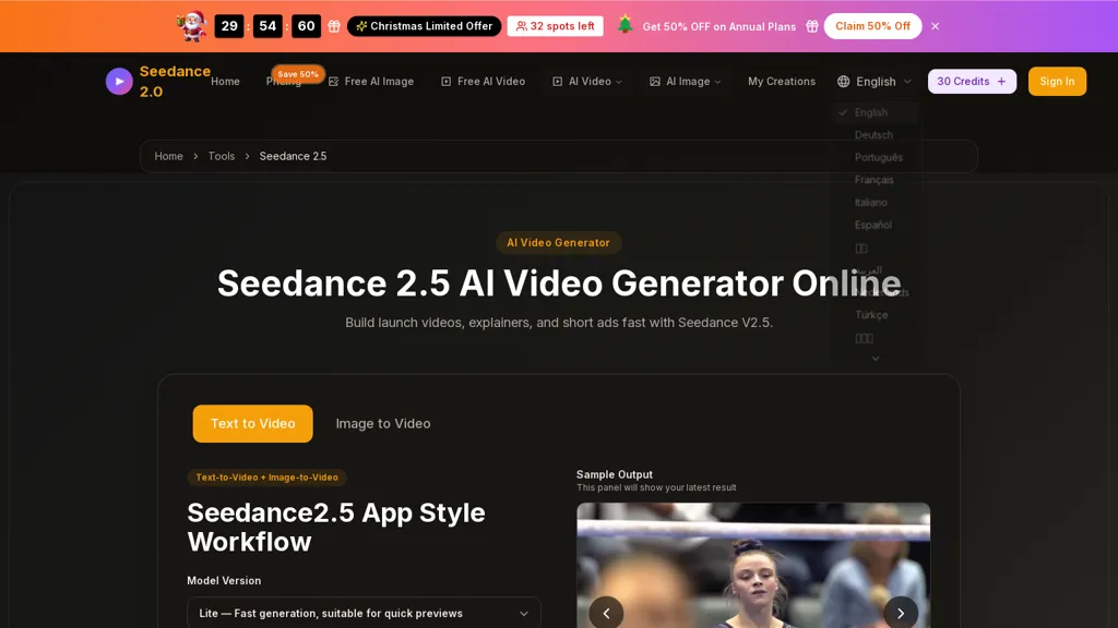 seedance-2-5 - Seedance2ai.app AI tool screenshot