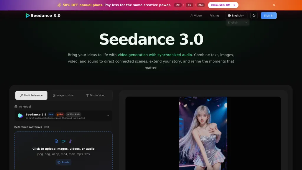 Seedance3.ai screenshot