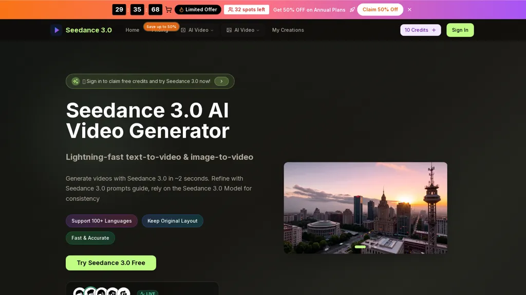 seedance3ai.app AI tool screenshot