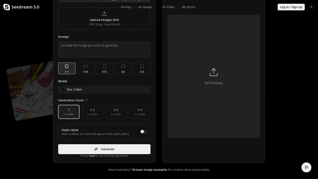 Seedream50.com AI tool screenshot