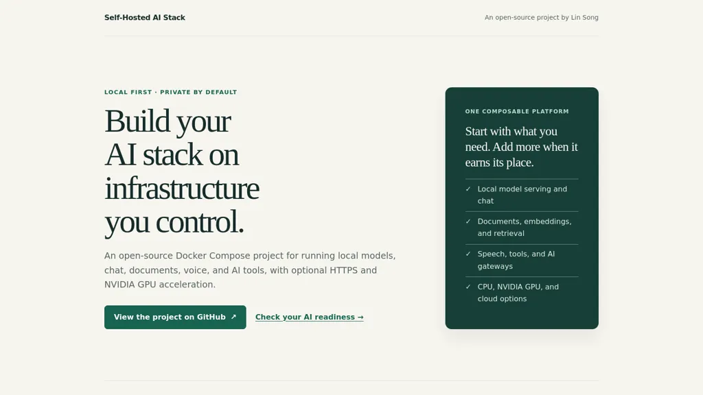 Self Hosted AI Stack screenshot