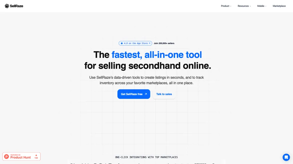 SellRaze AI tool screenshot