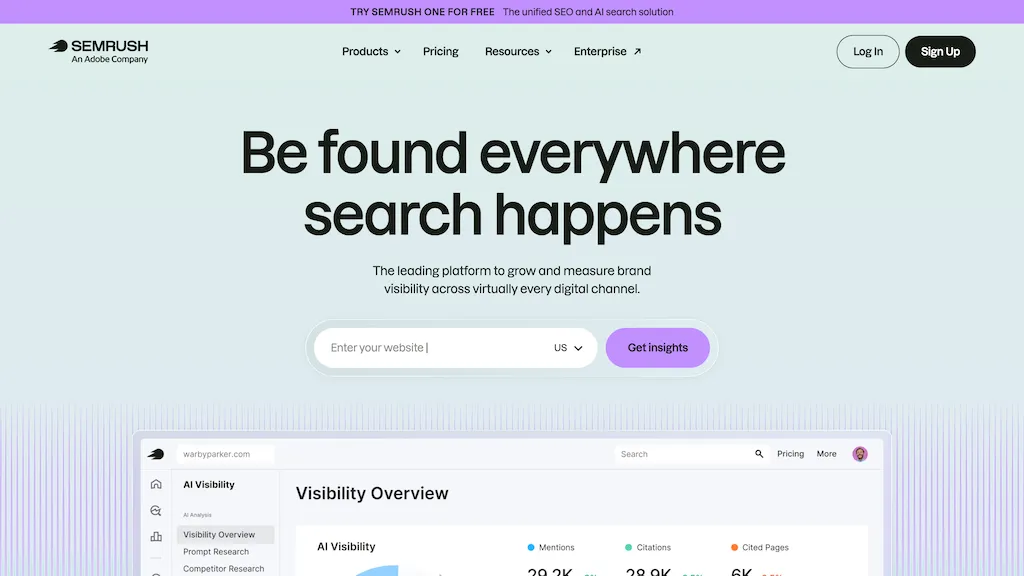 Semrush AI tool screenshot
