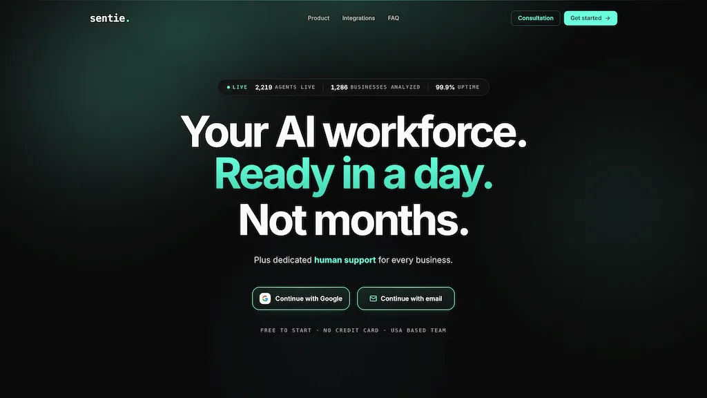 Sentie  AI tool screenshot