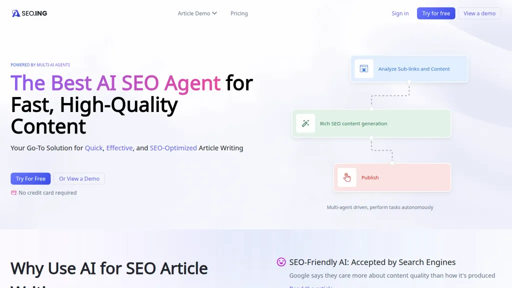 SEO.ING AI tool screenshot