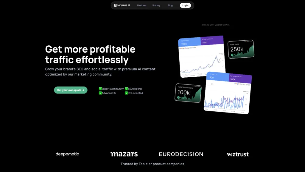 Sequens.ai AI tool screenshot