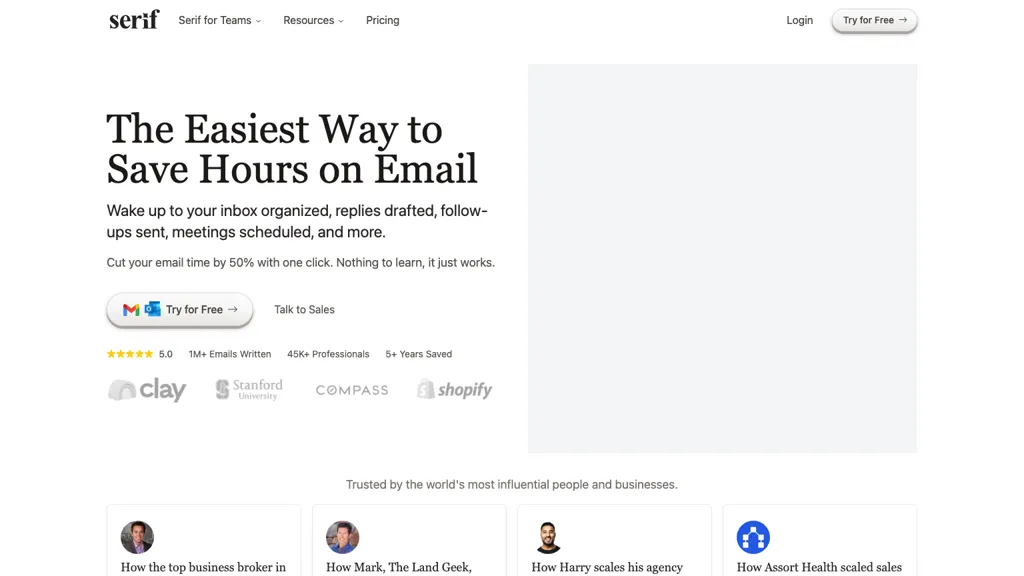Serif AI tool screenshot