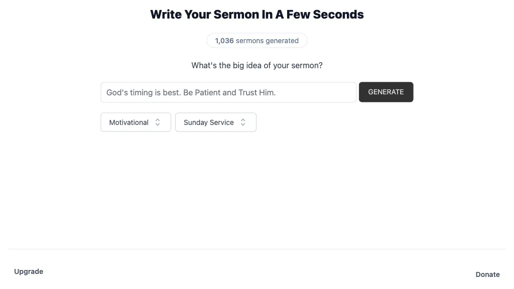 SermonGPT website