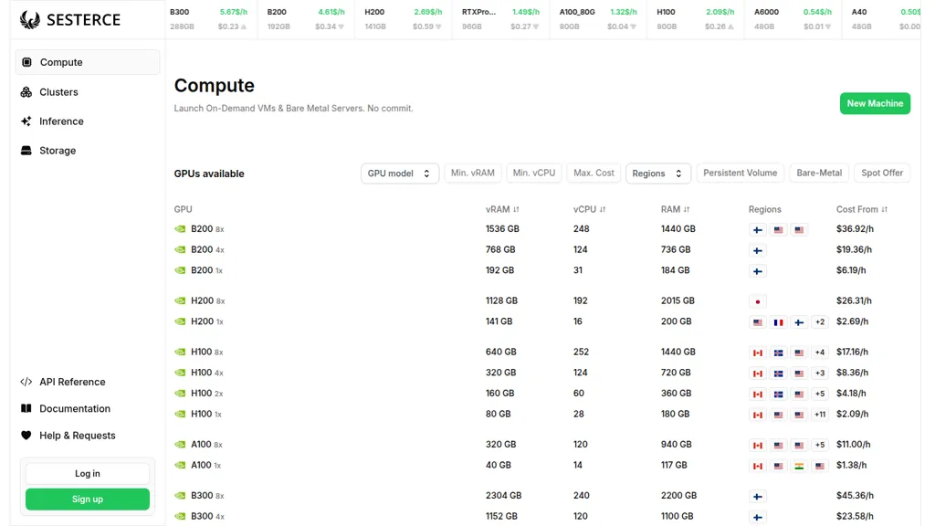 Sesterce Cloud AI tool screenshot