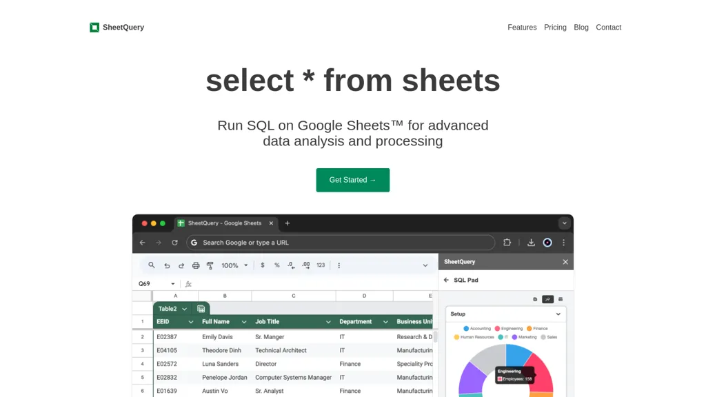 SheetQuery website