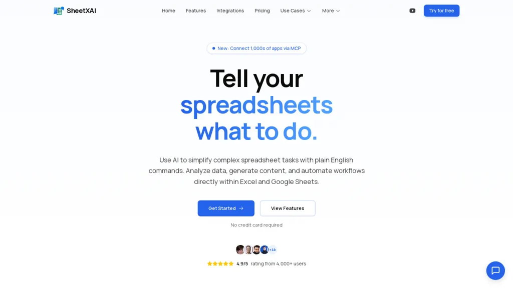 SheetXAI AI tool screenshot