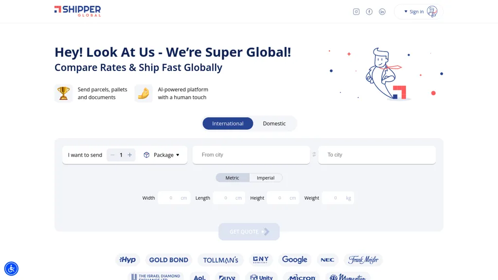 Shipper Global website