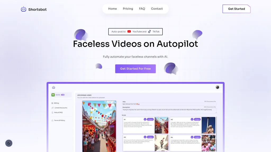 Shortsbot AI website