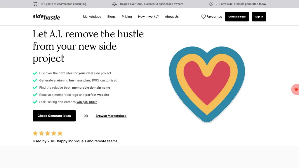 side-hustle.ai website