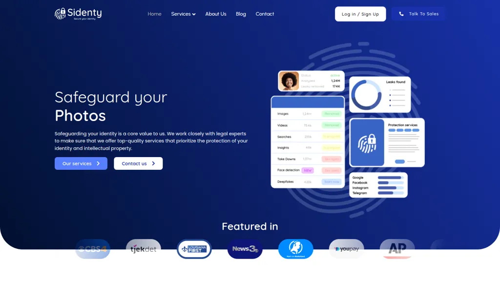 Sidenty AI tool screenshot