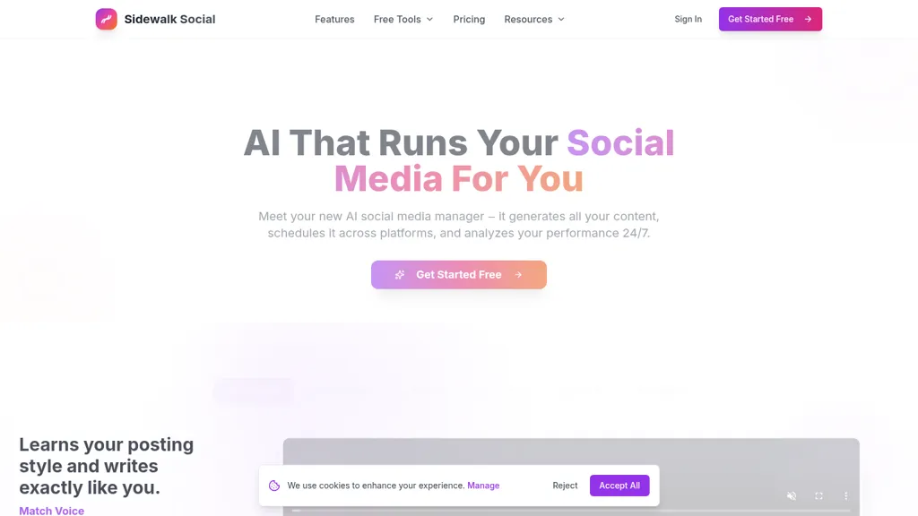 Sidewalk Social AI tool screenshot
