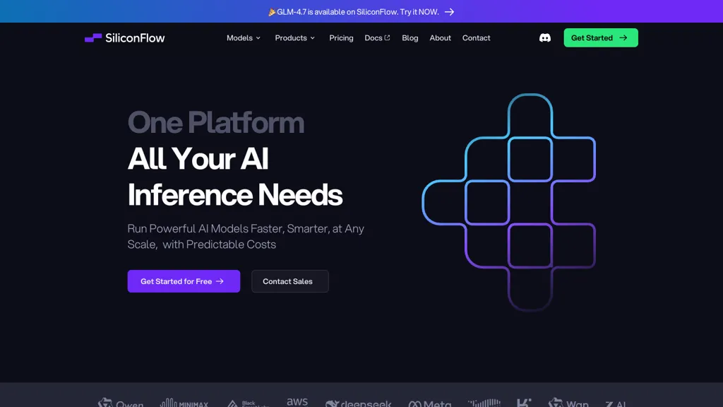 SiliconFlow AI tool screenshot