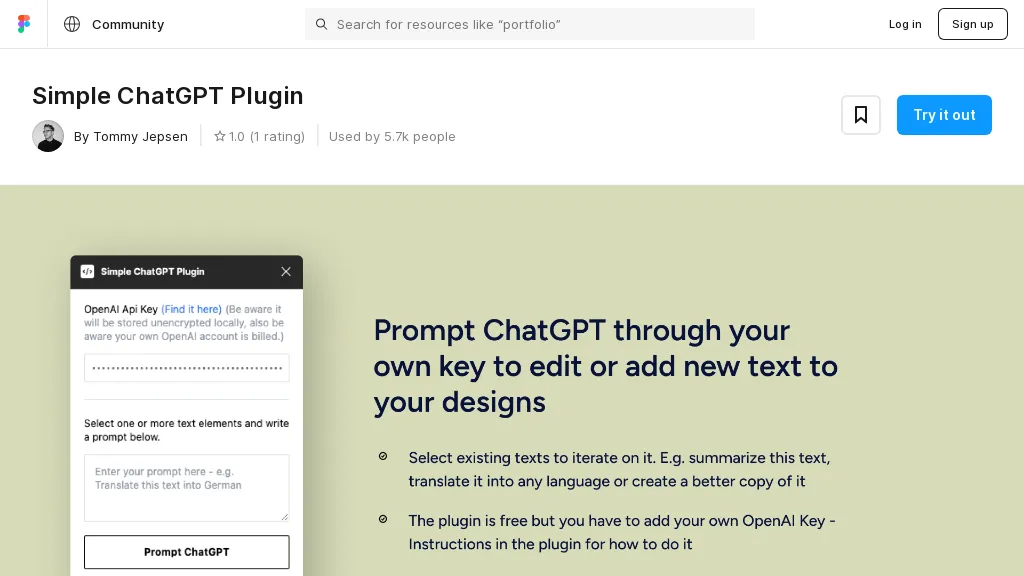 Simple ChatGPT Plugin website