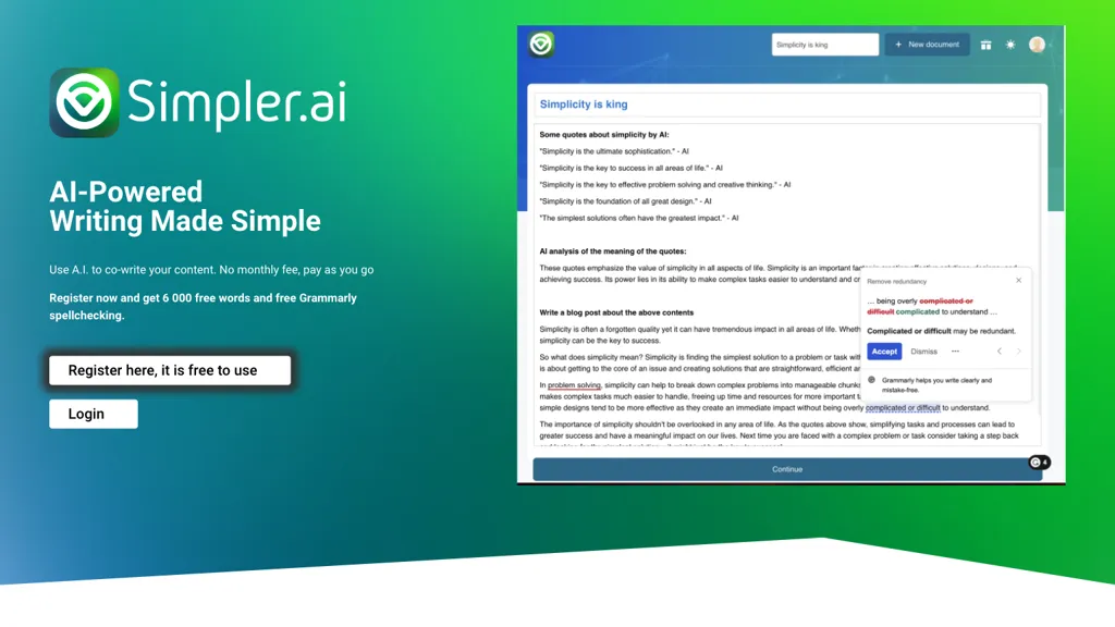 Simpler.ai website