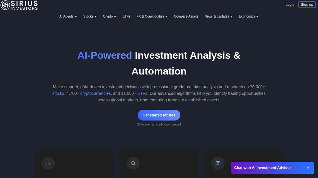 Sirius Investors website