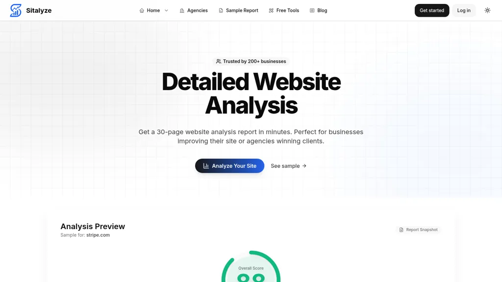 Sitalyze AI tool screenshot
