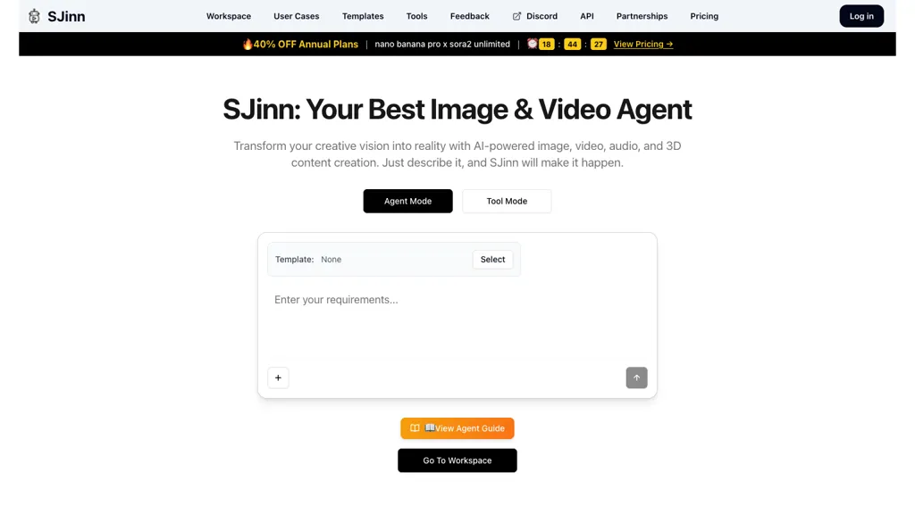 SJinn AI AI tool screenshot