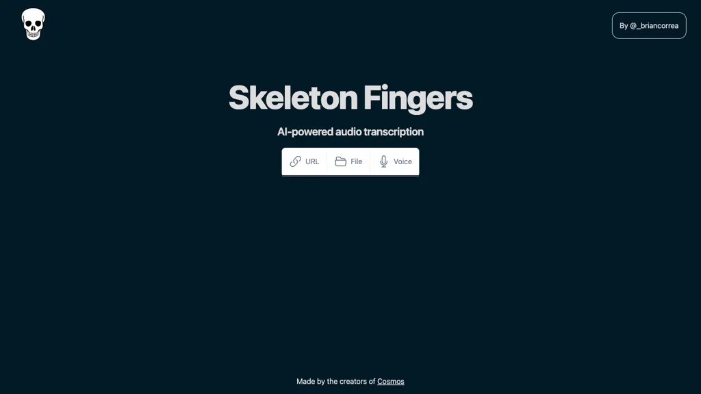 Skeleton Fingers website