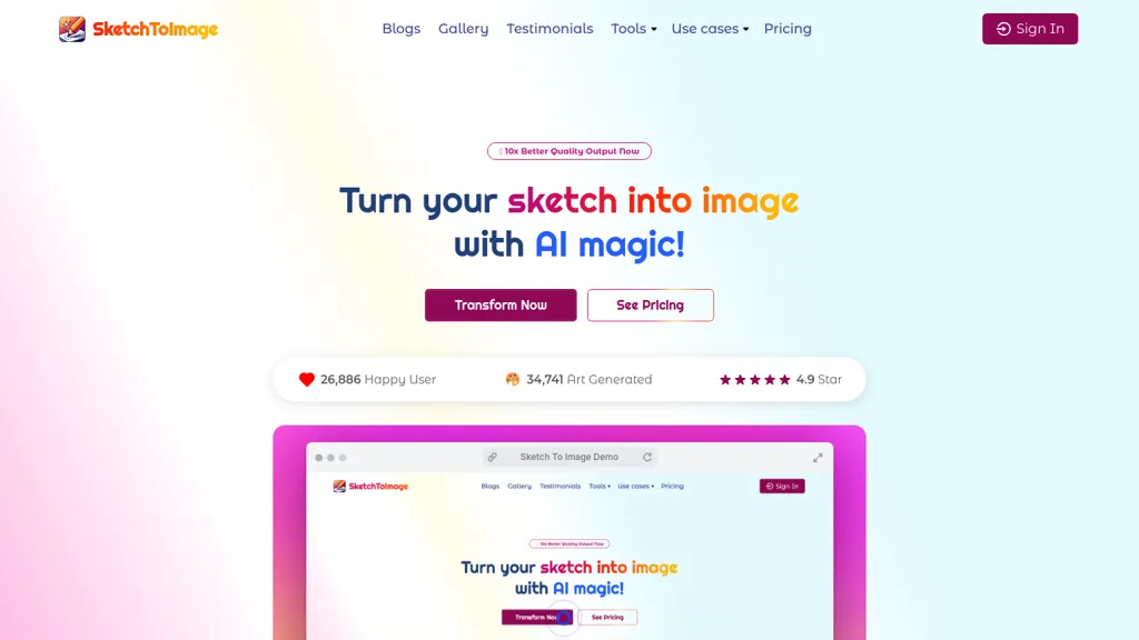 Sketch To Image website