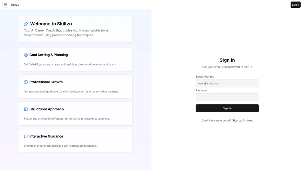 Skillzo website