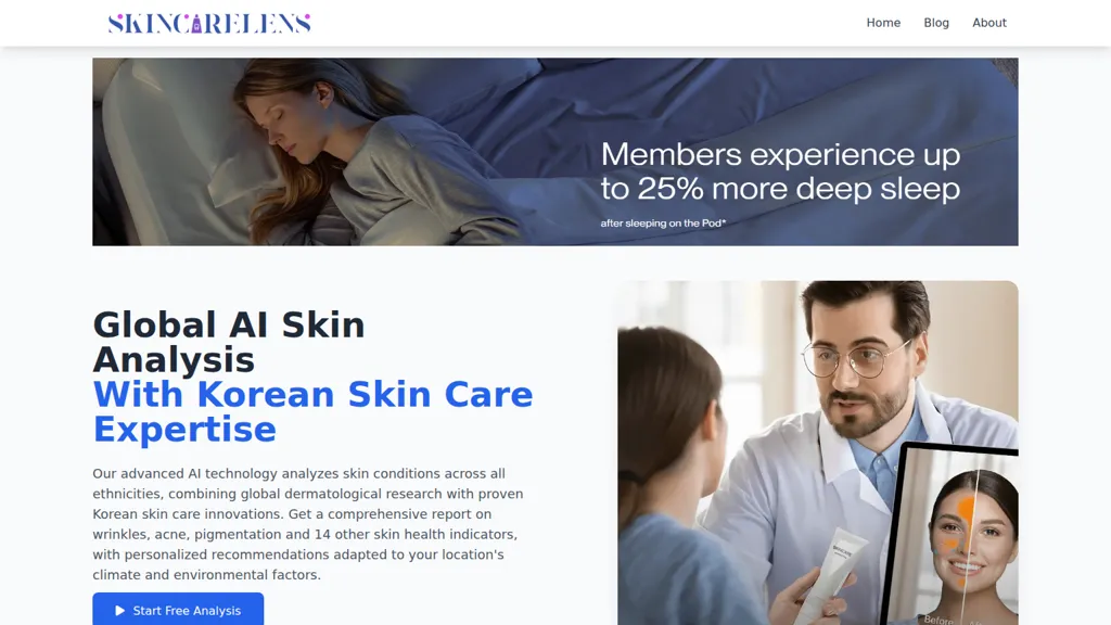 SkinCareLens AI tool screenshot