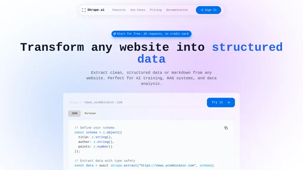 Skrape website
