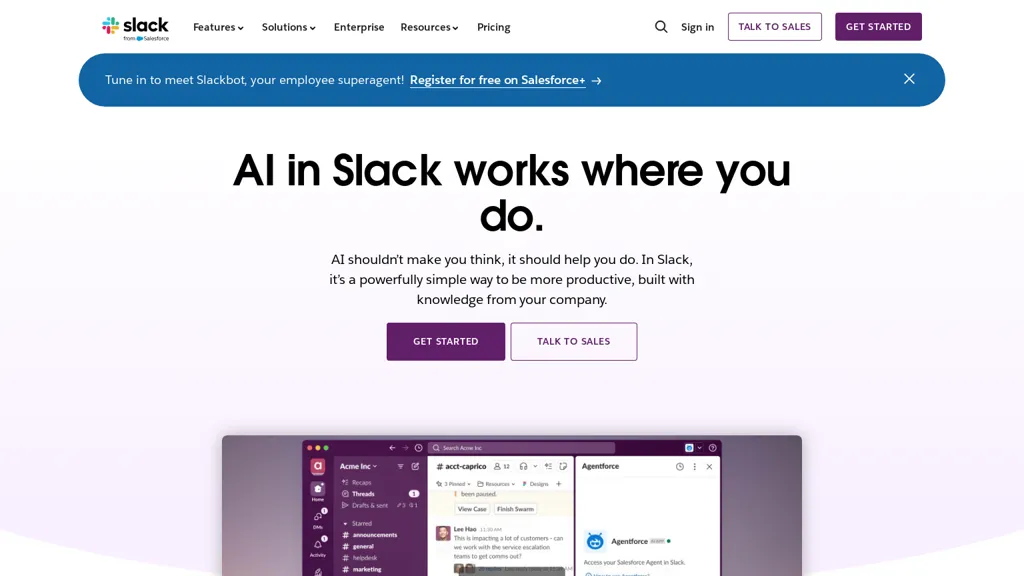 Slack AI AI tool screenshot