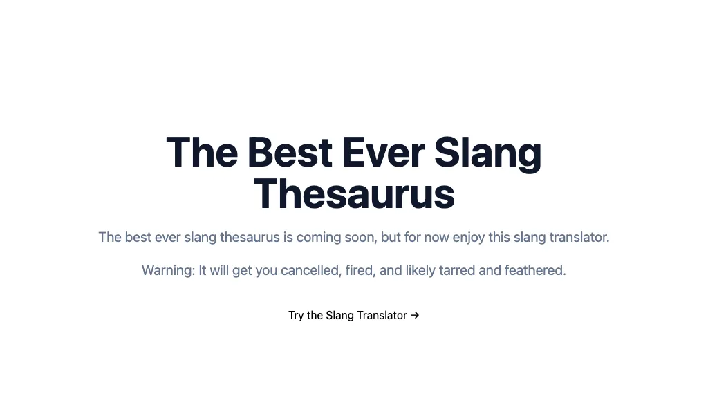 Slang Thesaurus website