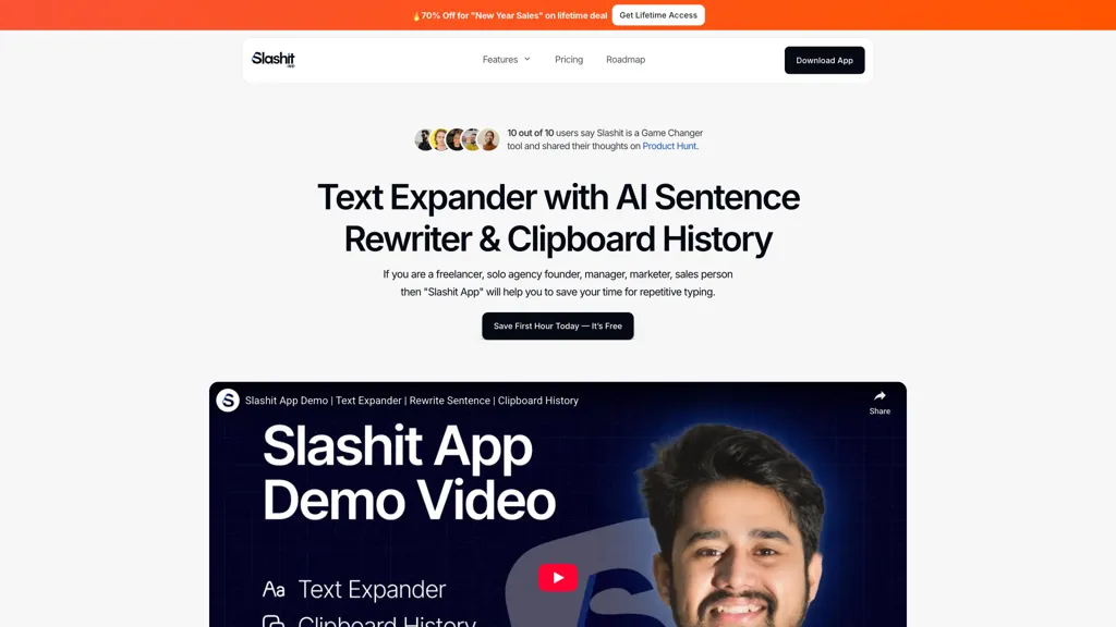 Slashit App AI tool screenshot