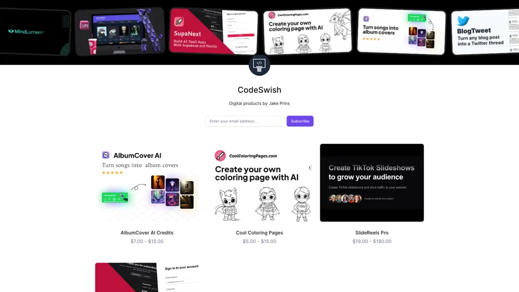 SlideReels AI tool screenshot