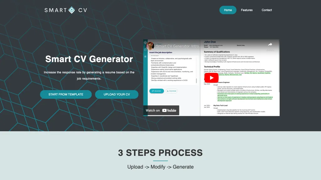 Smart CV Generator website