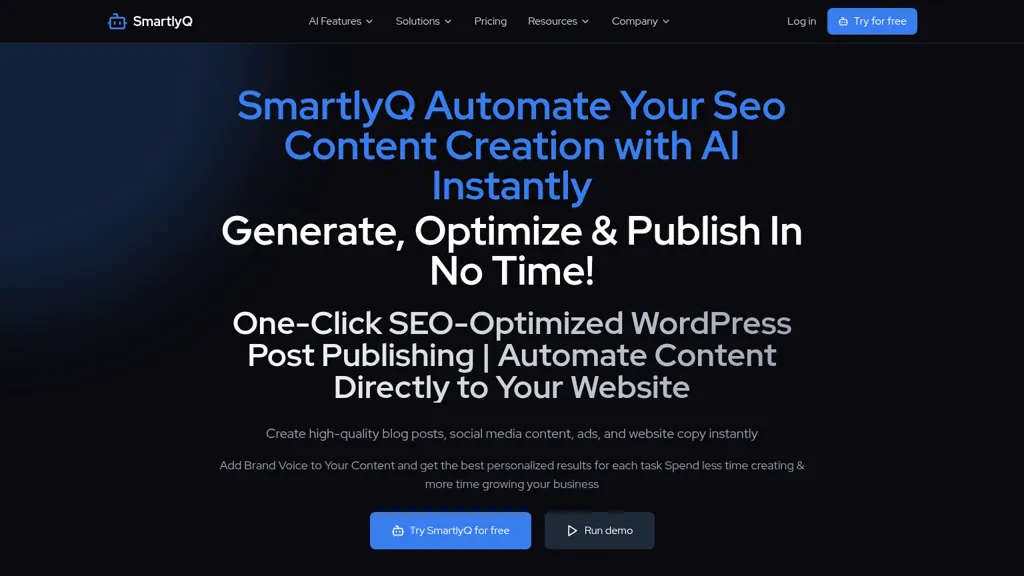 SmartlyQ AI tool screenshot