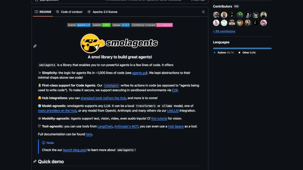 SmolAgents website