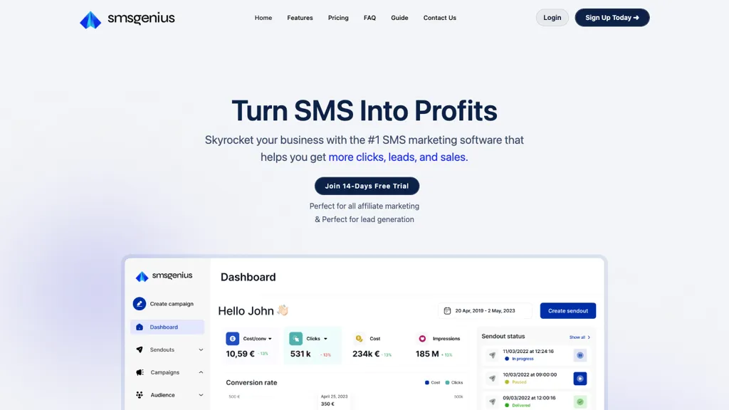 SMSGenius website