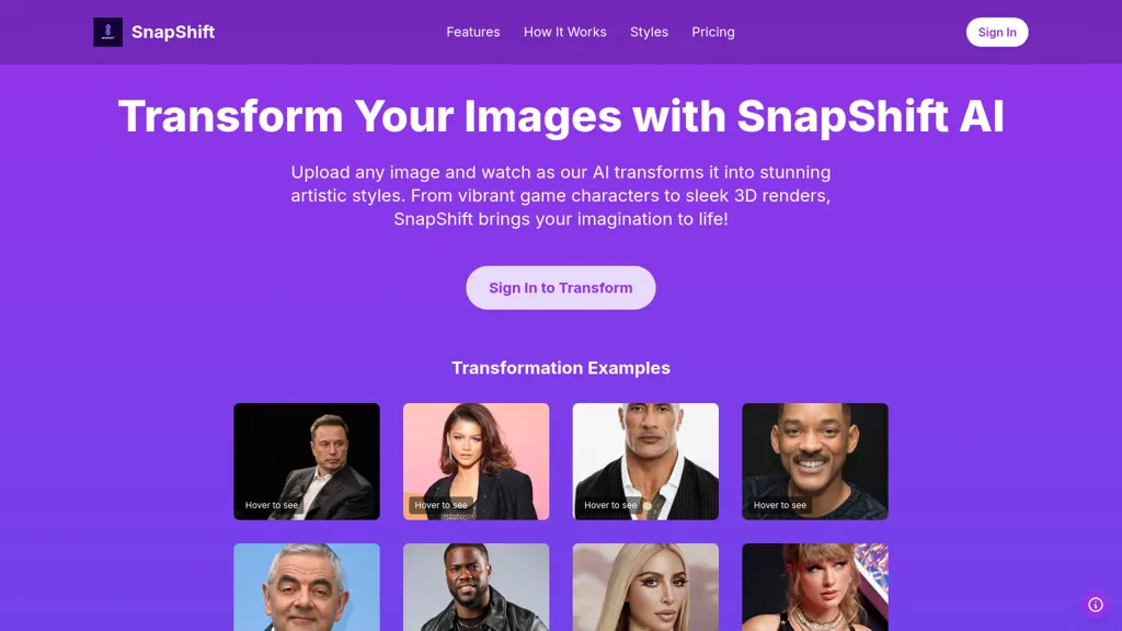 SnapShift website