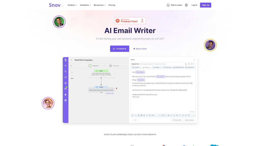 Snov Email Writer website