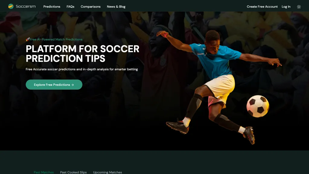 Soccersm Analytics AI website