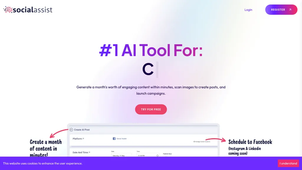 Social Assist AI tool screenshot